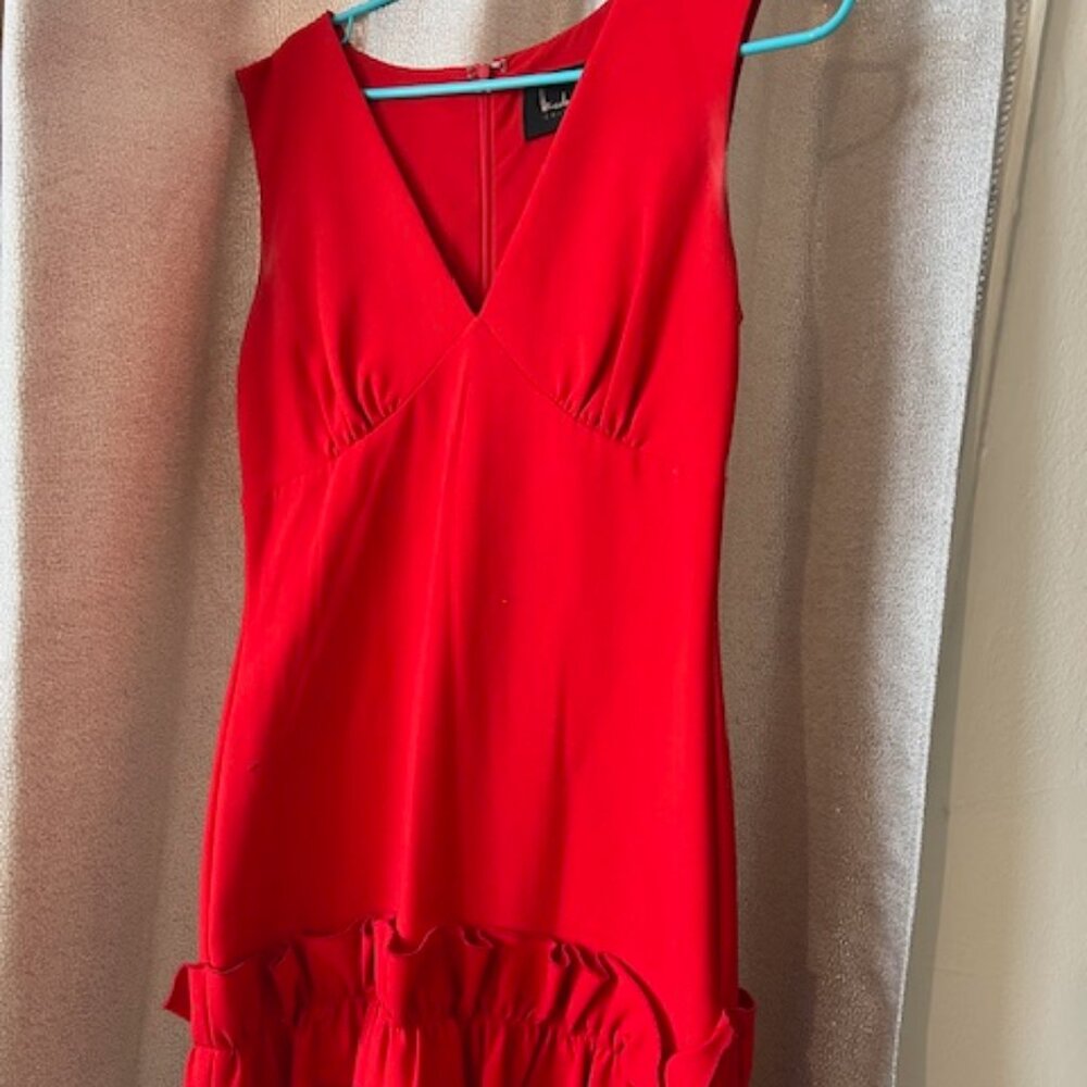 Red Tank V-neck Women's Dress by Nicole Miller size 6